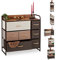 relaxdays Mobiletto con Cassetti, 7 Tiretti Pieghevoli in Tessuto, Ripiano, HLP 79 x 80 x 31,5 cm, Marrone