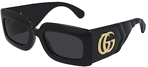 Gucci GG0811S Brille, Black-Black-Grey, 53 für Damen, Schwarz/Schwarz/Grau, 66