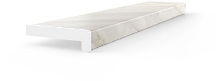 Seiletech.de Banco de ventanas de PVC | 25 cm x 90 cm | mármol | alféizar de la ventana | para interior | interior | por metro | Salón | Decoración | Plástico