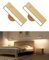DetarZinLED Lot de 2 Applique Murale Intérieure Bois,Lampe Murale Sans Fil Rechargeable USB,Réglage de La Luminosité Applique Murale Sans Fil Chambre,Lampe de Chevet Murale Tactile,lampe sans fil