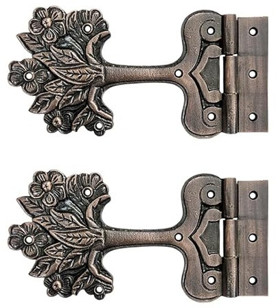 Adonai Hardware 20,3 cm Baumform Antik Gusseisen Gurt T-Scharnier (Lieferung als 2 Stück) – Antikes Kupfer für Scheunentüren, Tore, Küchenschränke, Schuppen, Holzkisten, Möbel, Zederntruhe und
