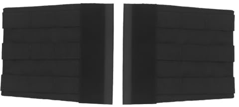 rabuu 2 Pezzi Di Fissaggio Esterno For Attrezzatura Tattica - Pannelli Adesivi Di Montaggio MOLLE, Pannelli Laterali In Nylon, 16,7x15,5 Cm, 0,056 Kg For Attività Di Squadra(BLK)