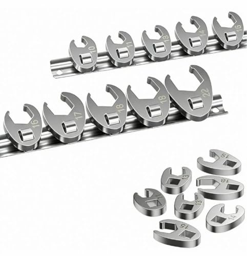 LOLANIUT Set di chiavi per dadi svasati da 3/8, Misure Metriche da 10 a 22 mm, con Organizer a Clip, per la Rimozione Dei adi, Set Chiave a Cesti per Lavori di Riparazione Meccanica di Autoveicoli