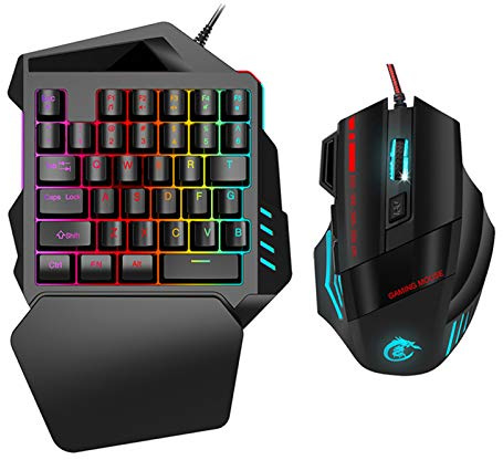 Generic Gamingtangentbord Musset Slitstark LED-bakgrundsbelysning för / / OS X, 35 Tangenter Enhandstangentbord för PC Spelardatortillbehör