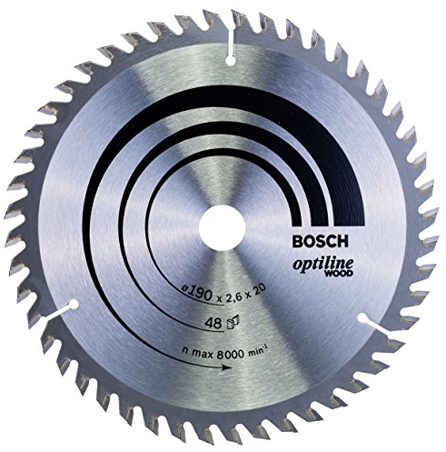 Bosch Accessories Professional Kreissägeblatt Optiline Wood (für Holz, 190 x 20 x 2,6 mm, 48 Zähne, Zubehör Kreissäge)