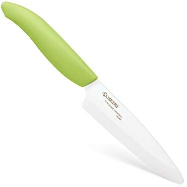 Kyocera Obst- und Gemüsemesser, weiße Keramikklinge, apfelgrüner Griff