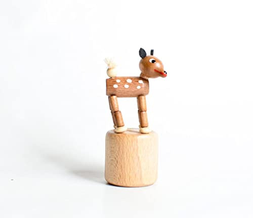Rudolphs Schatzkiste Holzspielzeug Wackelfigur REH Höhe=7,5cm NEU Spielzeug Wackeln Wackeltier Wackelspielzeug Figur Holzspielzeug Holztier Tier Drücken Drückfigur Holz Holzfiguren Seiffen Erzgebirge