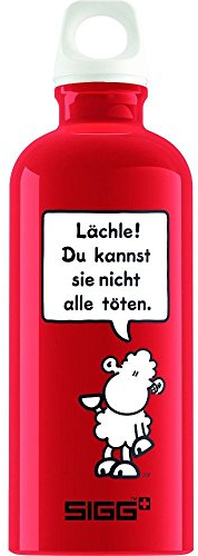 SIGG Trinkflasche Sheepworld Lächle, 0,6 L, Aluminium, bunt, 16 x 7 x 7 cm