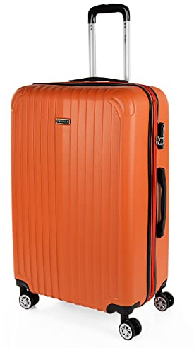 ITACA - Großer Koffer, Koffer Hartschale Und Koffer Mit Rollen Für Komfortable Reisen Mit Stabiler Bauweise, Modernem Design Und Sicherem Transport Zahlenschloss Erweiterbar., Mandarine
