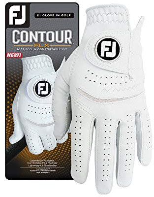 FootJoy Herren Contour FLX Golfhandschuh Pearl, Cadet Medium/Large, getragen auf der linken Hand