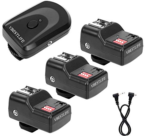 Déclencheur de Flash à Distance Kit de déclenchement de Flash de Studio sans Fil à 16 canaux avec 1 émetteur 3 récepteurs 1 câble de synchronisation