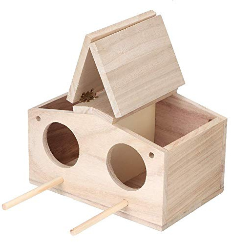 Mumusuki Maison d'oiseau en Bois nid d'oiseaux pour Animaux de Compagnie Maison d'elevage boîte Cage nichoir Accessoires pour perroquets Hirondelles