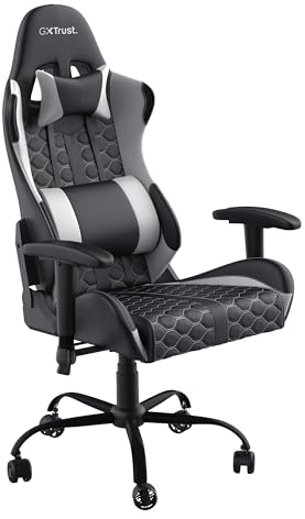 Trust Gaming GXT 708W Resto Sedia Gaming, Sedia 360° con Cuscini Rimovibili, Regolabile in Altezza, Sedia Girevole da Scrivania per PC, Ufficio, per Gioco – Bianco