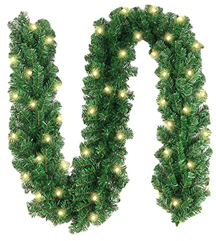 Bexdug Weihnachtsgirlanden-Dekorationen,Weihnachtsgirlande Mit Beleuchtung,Künstliche Kiefern-Girlande Für,Tannengirlande Weihnachten