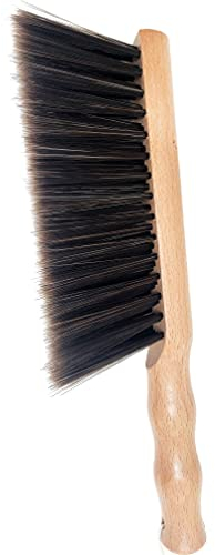 Beech Wood Hand Brush&Natural Solid Wooden Round Handle Brushes,5 Rows of Soft Bristles 11.8 Hand Broom for Cleaning Dusting Stair,Garden,Bed,Sofa,Furniture,Brick,Floor