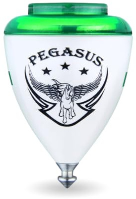 SPACE TROMPOS - Pegasus Punta Fija Acero, Tapa Color Verde, Incluye Cuerda