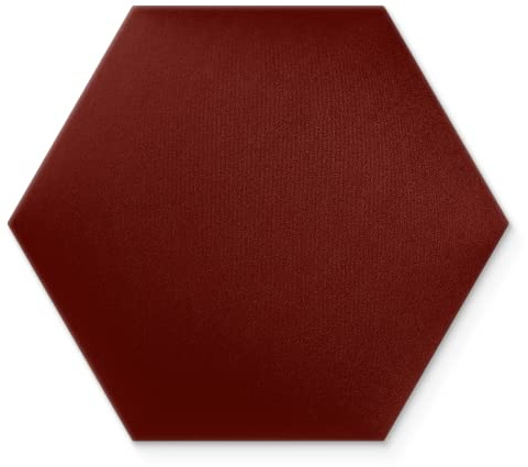 DecoNest Wandkissen 3D-Wandpaneele zur Selbstmontage, aus Veloursstoff mit weicher Füllung Kopfteil als Dekoration für Schlafzimmer Büros Kinderzimmer Flure - Hexagon 40x35 cm Rotwein