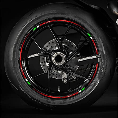 Felgenband Motorrad Vorne Hinten Rahmen Aufkleber Radnabe Felgenaufkleber Für DUCATI MULTISTRADA 620 950 1000 1200 1260 V4 V2 EVO(Color:B)