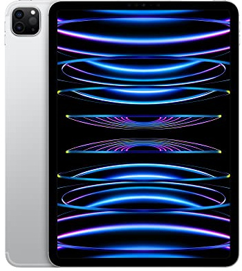 2022 Apple iPad Pro (11-inch, Wi-Fi + Cellular, 128GB) - Silver (Renewed)