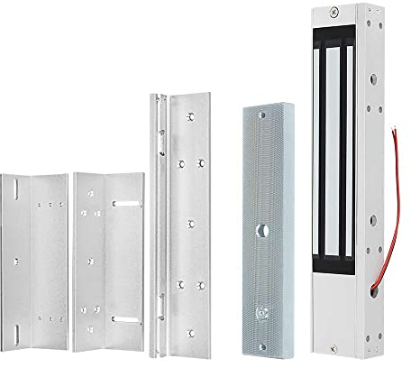 FTes RFKits DC12V 280KG Cerradura Magnética Eléctrica 600 Libras Fuerza de Sujeción Incluyendo ASoporte de Montaje ZL, para Sistema de Seguridad del Hogar, Puerta Adecuada de Madera/Metal/Vidrio