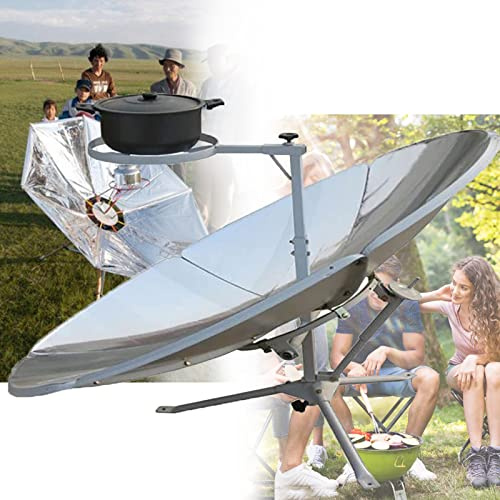 JINGEDD Fornello Solare A Concentrazione,Forni da Esterno,Kit Fornello Solare da 1800 W,Fornello Solare Pieghevole,Forno Solare da Campeggio Staffa in Ferro Forno Solare per Patio Cortile Esterno