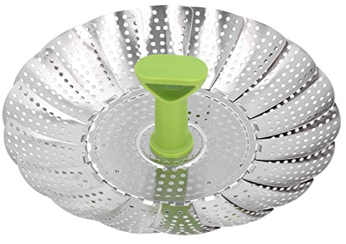 Cesta De Vapor De Verduras Para Cocinar, Vaporera Plegable De Acero Inoxidable Con Inserto De Mango Central Extensible Cesta De Vapor De Alimentos Multifuncional Para Olla De Varios Tamaños(S)