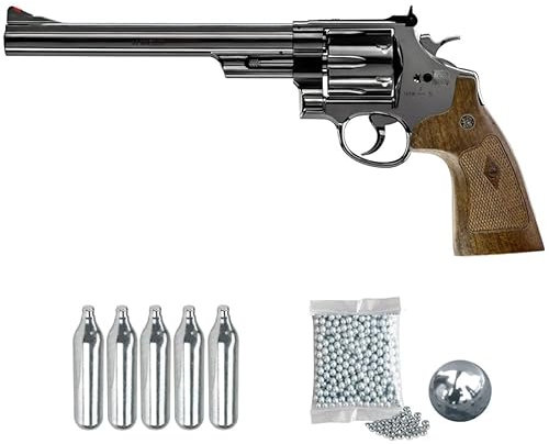 Smith & Wesson M29-8 3/8 CO2 (4,5mm)| Pistola de Aire comprimido (Bolas de BB´s) Calibre 4,5 mm + 5 Cargas de Co2 + 500 Bolas. Full Metal.