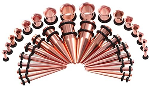 Epinki Piercing Schmuck, 28 Stück Ear Flesh Tunnel, Edelstahl Piercing Ohrringe Expander Stretching Kegel Rose Ohrstecker Set Punk für Unisex