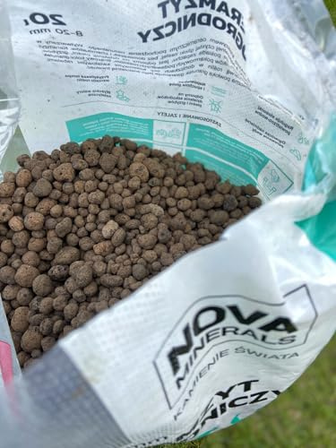 Nova Minerals Keramsit Blähton für den Garten Tongranulat zur Drainage (8-20 mm) 10L – Hochwertiger Keramischer Zuschlagstoff für Drainage, Mulchen, Hydroponik und Bodenverbesserung