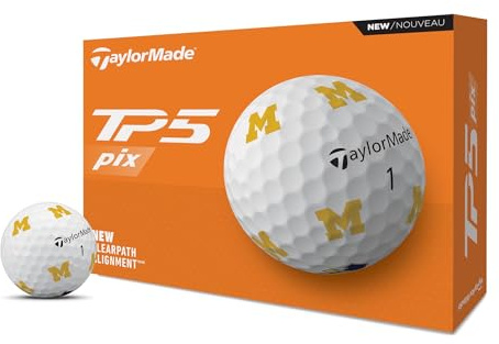 TaylorMade Golf 2024 TP5 PIX Michigan ONE Dozen Golf Balls