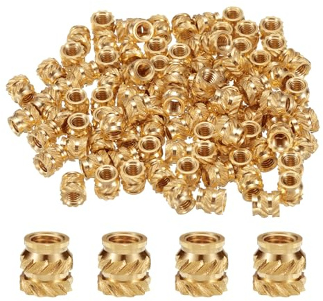 QUARKZMAN 100 Stück M3 Gewindeeinsätze Messing Heat Set Insert M3x5mm, OD 5mm gerändelte Einpressmuttern, 3D Druck Messingmuttern weibliche Gewindeeinsätze Muttern