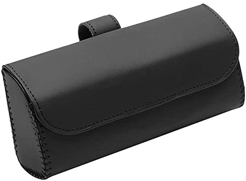 Bortivier Universal Auto Sonnenbrillen Halter, Auto Sonnen Blende Brillen Etui Halter Leder Sonnenbrille Clip Aufbewahrung ZubehöR, Schwarz