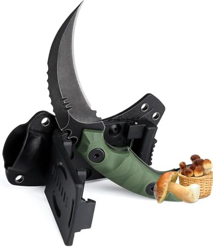 Univinlions Survival Jagdmesser - Feststehende Klinge Bushcraft Messer Mit FRN G10 Griff Full Tang - Outdoor Messer Mit Kydexscheide - Scharfes D2 Stahl Camping Geschenk für Männer