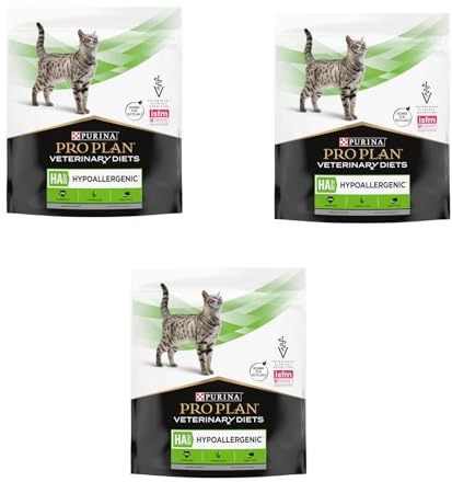 PURINA Pro Plan Veterinary Diets HA Hipoalergénica | Pack de 3 | 3 x 325 g | Pienso Completo para Gatitos y Gatos Adultos | para Reducir Las intolerancias nutricionales