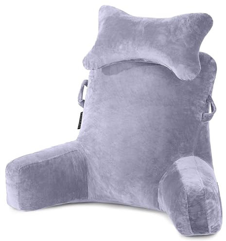 HNBCYRND Lesen Sie Kissen, Kissen Für Ruhe Im Bett Mit Abnehmbarem Hals Und Armen, Um Auf Bett Oder Backup Zu Sitzen, Erwachsene Lesen Kissen, Rückenkissen(83×61×38cm,Grey)
