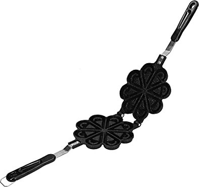 Eujgoov Stainless Steel Waffle Maker, Waffle Maker, Non Stick Heart Shaped Mould Pan with 2 Handle for Home Kitchen