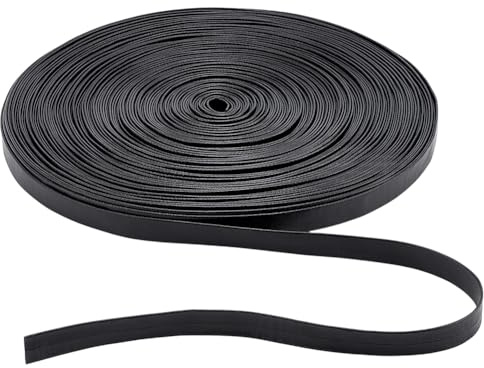 arricraft 45 Yards/41 m Umschlagbesatz Aus Kunstleder 15mm Breites Schwarzes Lederbesatzband Doppelseitig Flaches Schrägband Für Kleider Und Taschenkanten Zum Verzieren von Näharbeiten