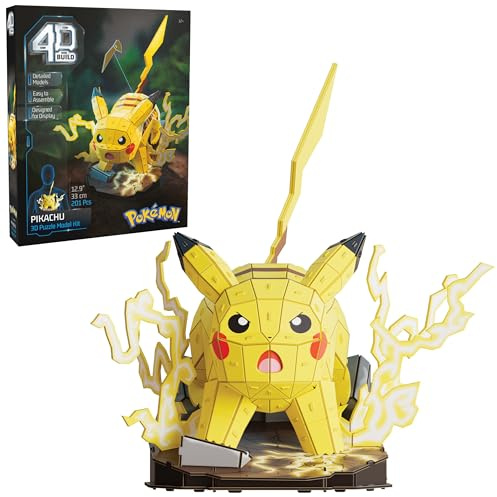 4D Build - Puzzle 3D Pokémon - Maquette Pikachu Pokémon 201 Pièces - Pikachu Inspiré Du Dessin Animé - Puzzle Adulte - Jeu De Construction À Collectionner - Jouet Adulte - Jeu Enfant 12 ans Et +