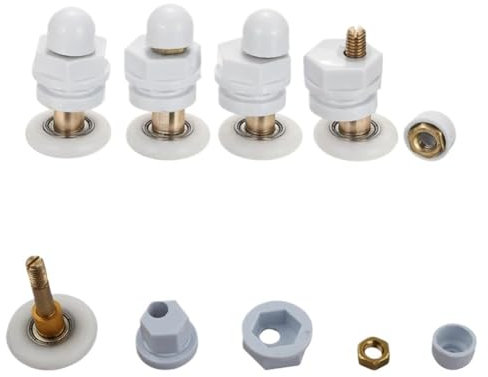 roulettes pour paroi de Douche 4 pièces de parois, Rails et Guides, diamètre de Roue 19, 23, 25, 27 ou 29 mm, poulie Antique Salle de Bain, Rail en Verre (23 mm)