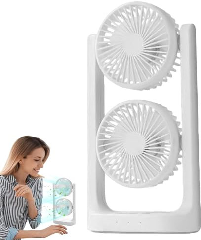 Desk Fan – Personal Ventilator USB Fan | Compact Rechargeable Tabletop Ventilator | Adjustable Speed Oscillating Desk | Ultra-Quiet High-Velocity Ideal For, Home, And