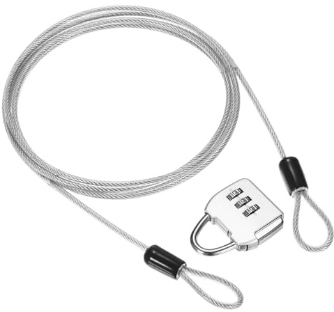 M METERXITY 1-Set Security Cable Lock with 3 Digit Combination Lock Silver