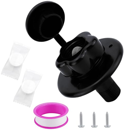 Greluma 1 Piece Entrée d'eau pour camping car avec clapet anti retour,entrée de remplissage d'eau pour caravane,compatible avec les tuyaux filetés de 2,5cm (OD) et 1,9cm (ID),raccord d'entrée d'eau