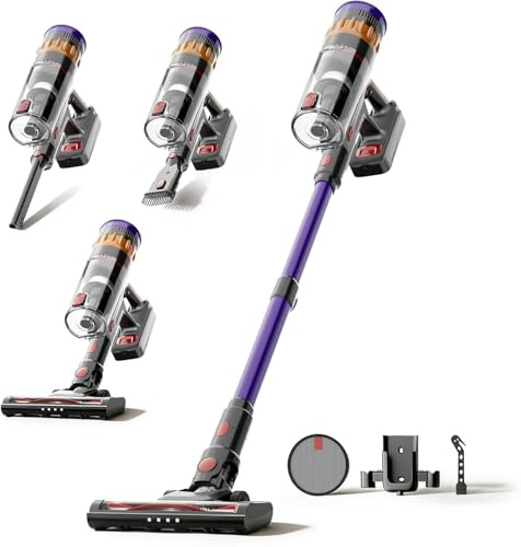 Lefant Aspirateur Balai sans Fil, 42Mins/40KPA Autonomie Aspirateur sans Fil Puissant avec Écran Intelligent, aspirateur Balai Puissant pour Les Poils d'animaux/Tapis/Sols Durs,2025 Dernier Modèle