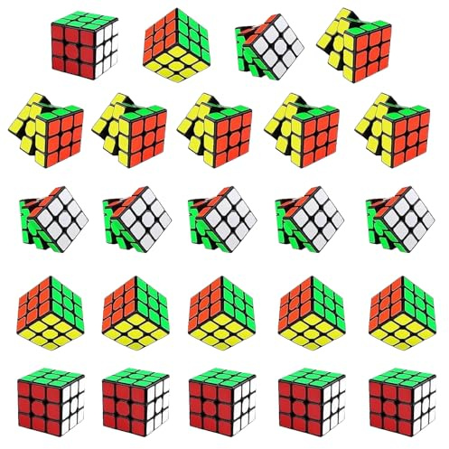 24 Pezzi Mini Cubi, Cubo Magnetico 3x3 Original Cubo, Speedcube Magnetico, Cubi Puzzle per Bambini Adulti, Mini Speed Cube per Regalo di Compleanno, Gioco di Viaggio, Riempimento Regalo (B)