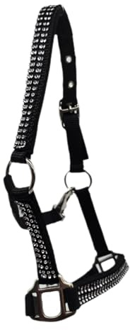 Tysons Breeches Halfter Glitzer Glitzerhalfter Nylon Rot Rosa Schwarz Minishetty Shetty Mini Pony Falabella Fohlenhalfter Fohlen (Schwarz, Shetty)