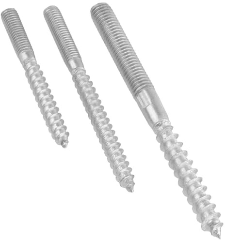 2 Stück Stockschrauben Doppelgewinde 12x100 mm Holzschrauben Schraubstifte Edelstahl A2 WIBTEC®