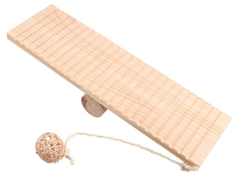 GARVALON Balançoire en Bois pour Hamster à Bascule Équilibré et Solide Accessoire Ludique pour Petits Animaux Jouets pour Hamsters Ronger Sécurisé pour Cage et Entraînement
