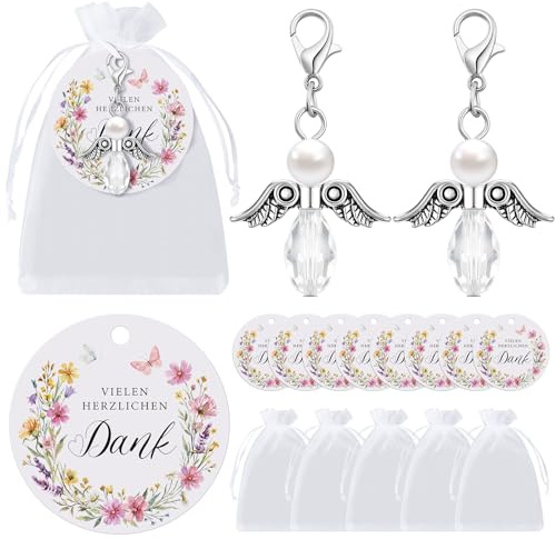 Otuuz 30 Sets Schutzengel Anhänger Engel Dankeschön Geschenk Schutzengel Schlüsselanhänger Organzabeutel Karte Vielen Danke Gastgeschenke für Hochzeit Kommunion Taufe Firmung Konfirmation