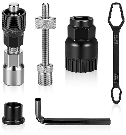 Zocipro Tretlager Werkzeug und Kurbelabzieher Fahrrad, Tretlager Abzieher, Fahrrad Tretlagerwerkzeug Set mit Kurbelabzieher, 16 mm Schlüssel Kurbel Schraubenschlüssel zum Entfernen der Fahrradkurbel