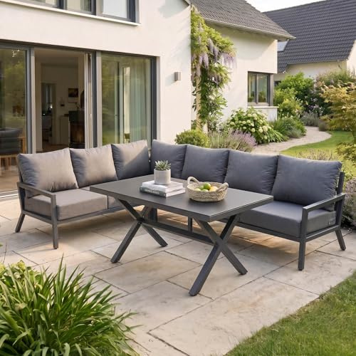 BRAST Gartenlounge-Set Aluminium Adria | viele Varianten & Module | bis zu 5 Personen | Sofa Sessel Tisch | korrosionsfrei wetterfest | Loungemöbel Essgruppe | Ecksofa Set 2